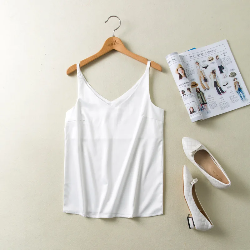 Новинка весна лето Шелковый Атласный сексуальный жилет без бретелек Женская