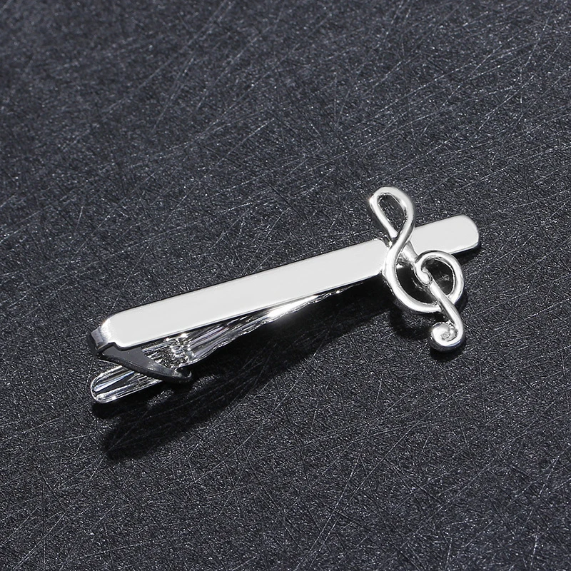 

1pcs Trendy Music Note Tie Clips Cufflinks For Mens Jewelry Fashion French Shirt Musical Cufflink Business Wedding Button Gift