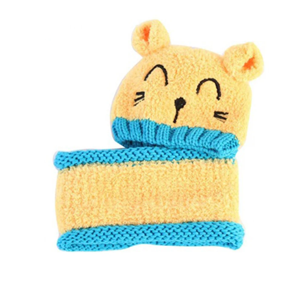 

Cute Ear Autumn Winter Outdoor Cartoon Durable Adjustable Keep Warm With Scarf Baby Hat Boys Girls Home Accessories Soft Gift