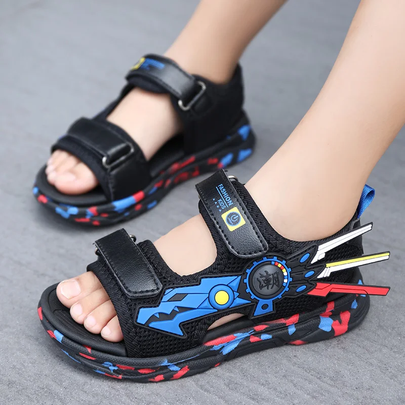 

Summer Sandals for Boy Fashion Outdoor Beach Sandalias Low-top Kids Shoes Mech Warrior INS Style Sports Sandals for Children