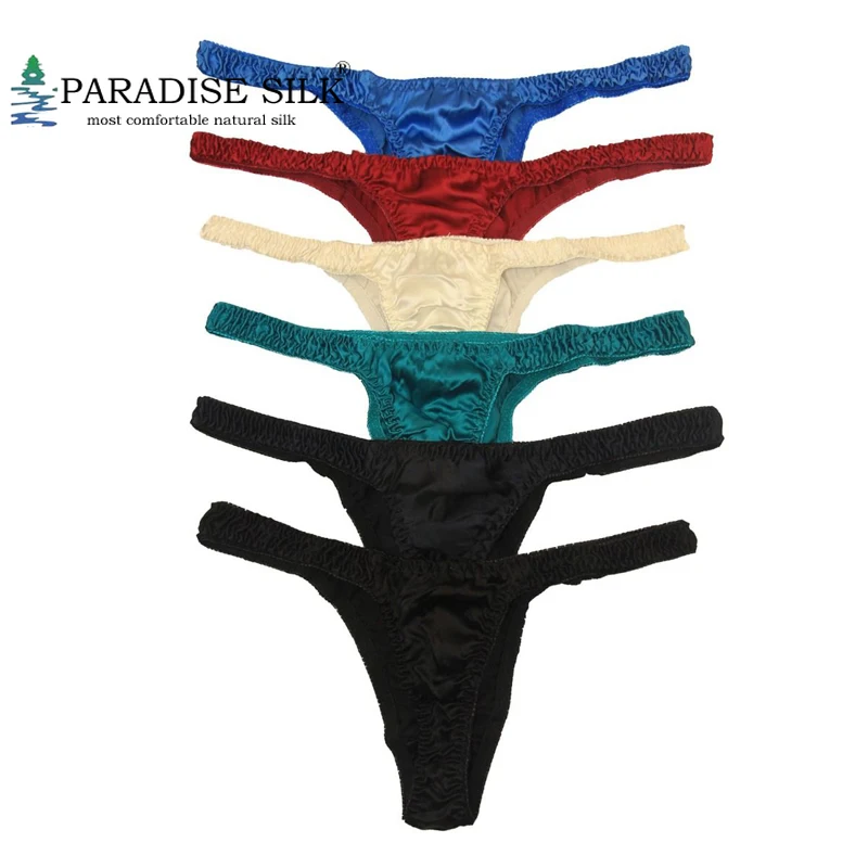 Стринги женские из 100% натурального шелка 6 пар | Женская одежда
