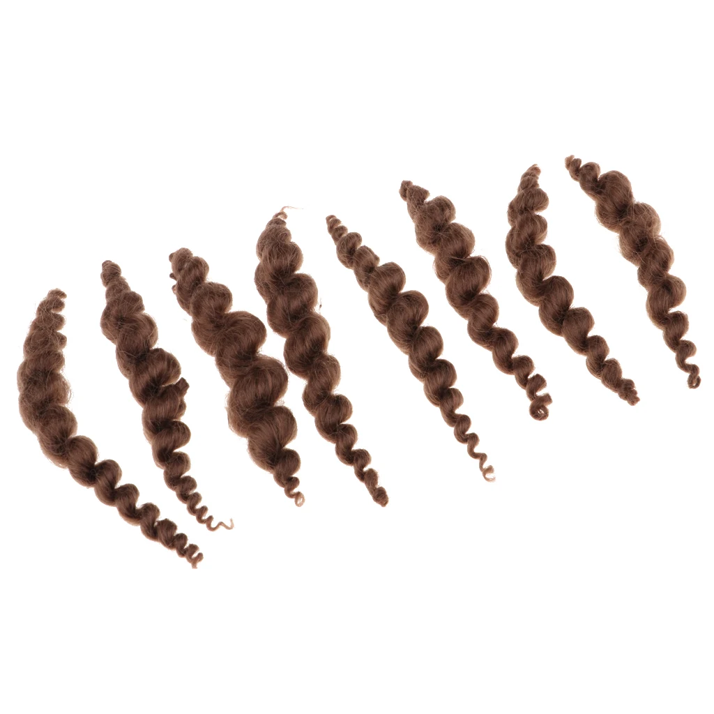 Товары для куклы Reborn темно коричневые длинные вьющиеся волосы в 8 полоску