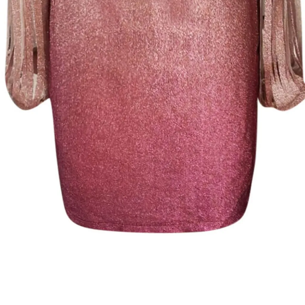 Сексуальные розовые блестящие платья с градиентом для женщин 2020 облегающее мини