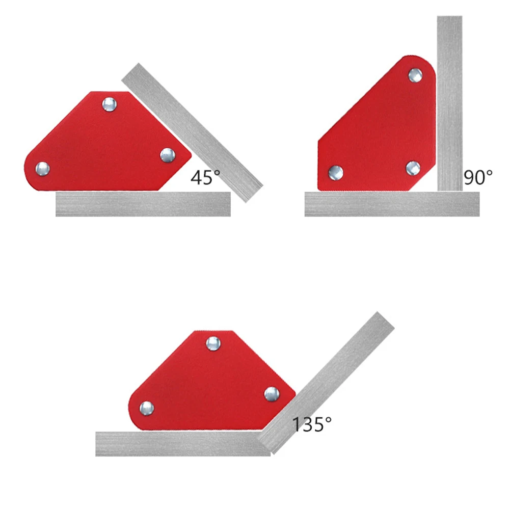 

6pcs Mini Triangle Fixed Angle Without Switch Hand Tool Home Soldering Positioner Practical Super Magnetic Welding Locator Red