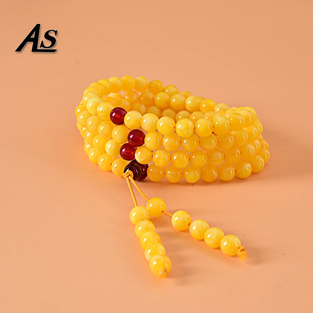 Асинжелу 8мм 108шт Бусы Тибетского буддизма Молитвенные браслеты Обаяние Медитация Йога Четки для женщин и мужчин Браслет включен