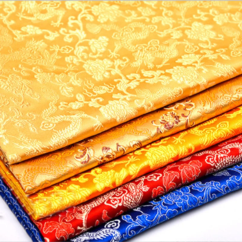50*150cm Retro Style Dragon Pattern Brocade Satin Fabric For Cheongsam Kimono Sewing Bag Handmade Patchwork Fabric