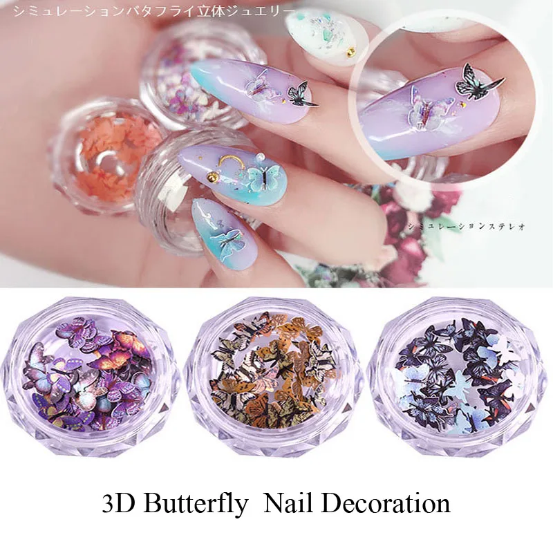Новый шифоновый 3D дизайн бабочки красоты украшение для ногтей ювелирные изделия
