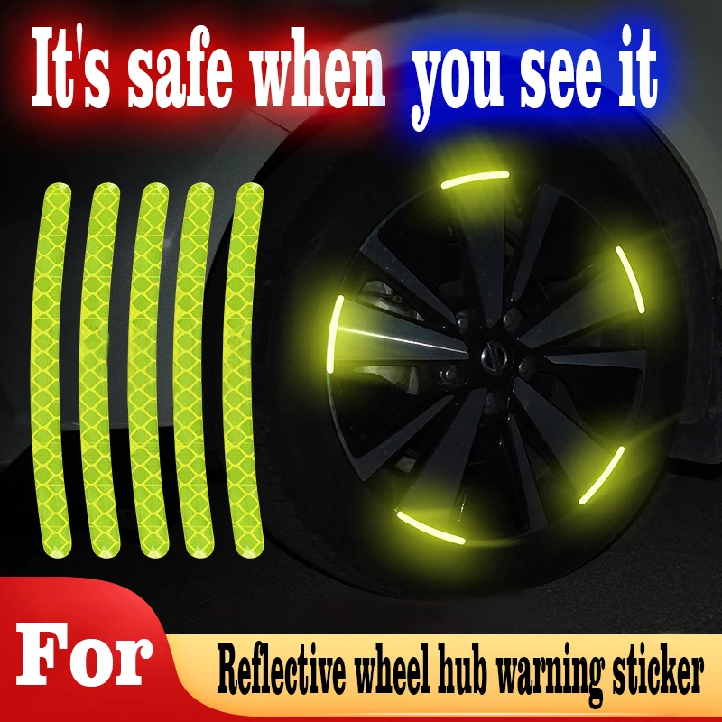 

20pcs/set Car Reflective Safety Warning Tape Car Wheel Reflective Strip Safety Reflective Sticker Decal Cars Styling Accessories