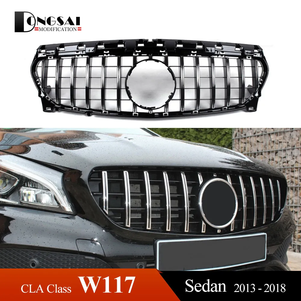 Panamericana GT стиль бриллианты CLA45 вид решетка для Mercedes CLA класс Benz W117 C117 4 двери купе X117 стрельба тормоз - Цвет: GT silver
