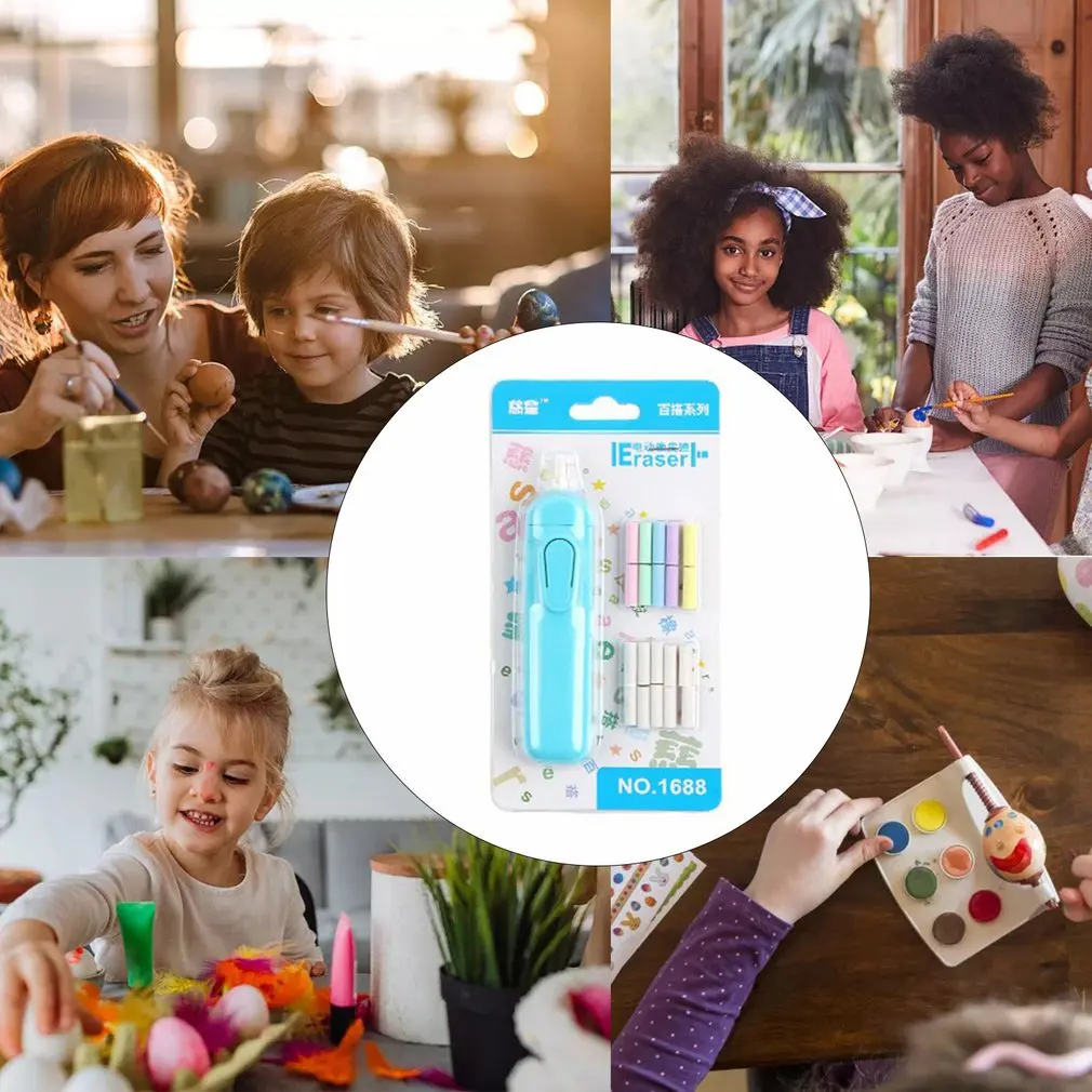 

Battery Operated Eraser Electric Automatic School Supplies Leather Stationery Child Day Gift Material Escolar