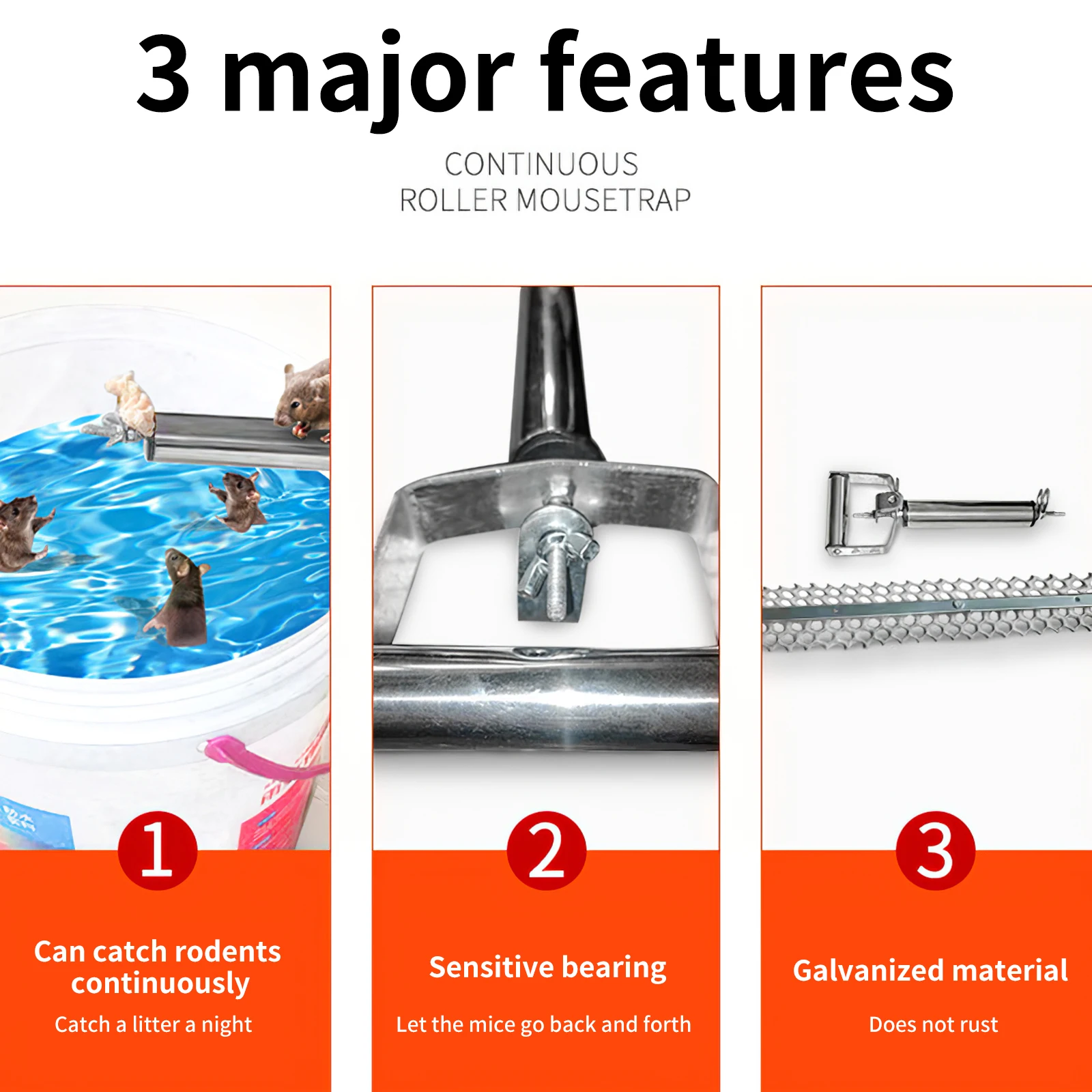 Non-toxic Bucket Mouse Roller Trap Rat Catcher Continuous Pest Mice Control Rodent for Home Indoor Outdoor Use | Дом и сад