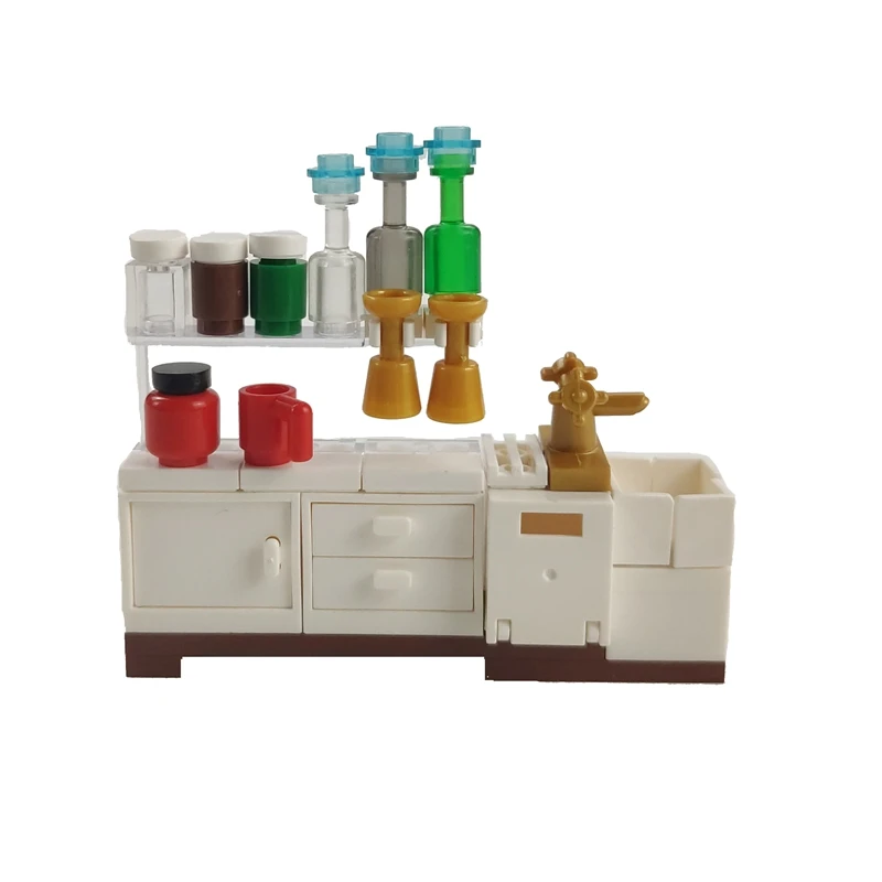

City Series Drinking Fountain Fish Tank Model Suitable for Kids Birthday Present Educational Building Blocks Cities