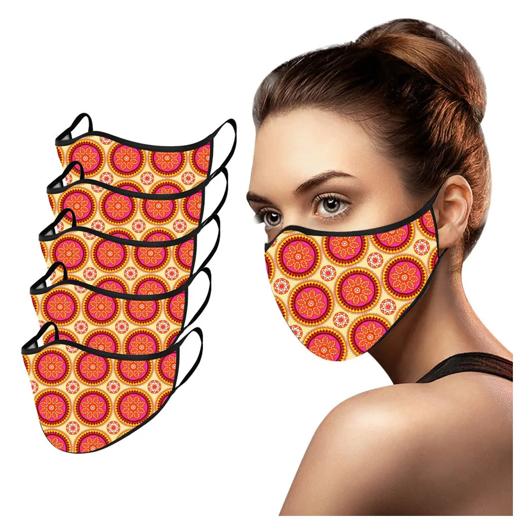 

5PC Adult Cycling Running Windproof Anti-spitting Protective Washable Multifunctional Headband Washable Facemask Bandanas masque