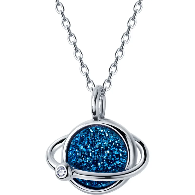 Женское ожерелье из серебра 2019 пробы с подвеской в виде звездного неба|Ожерелья| |