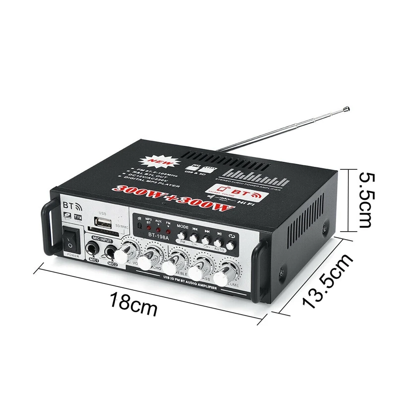 600 Вт Bluetooth усилитель мощности бас стерео o HIFI AMP SD FM USB для домашнего