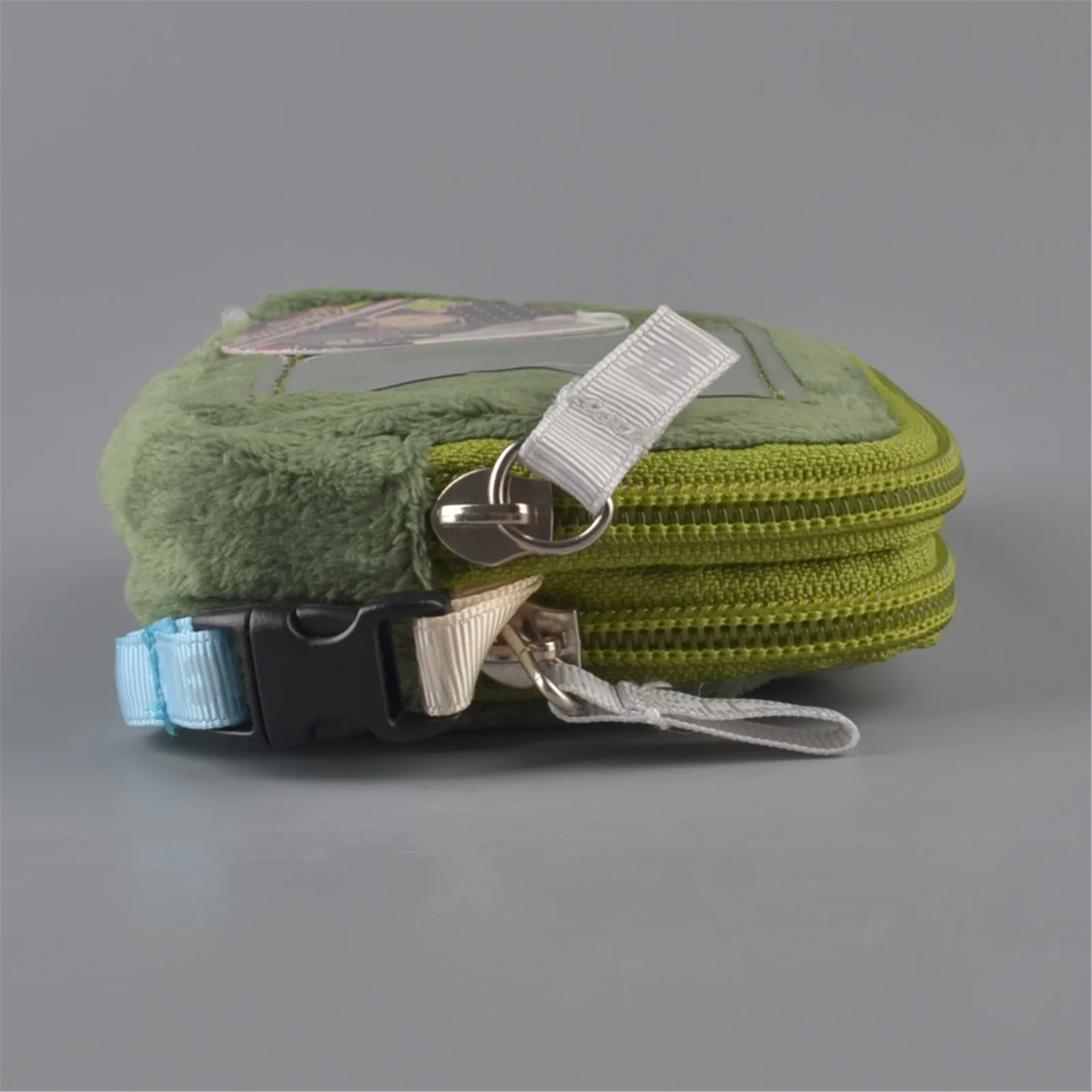 Зеленая кнопка овечья плюшевая сумка для карт кошелек монет мобильного телефона