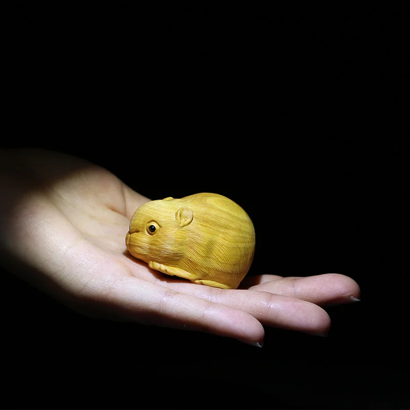 

Статуя мыши 5 см из бокса, деревянная игрушка для домашних животных, популярный милый хомяк, деревянная скульптура китайского зодиака, крыса...