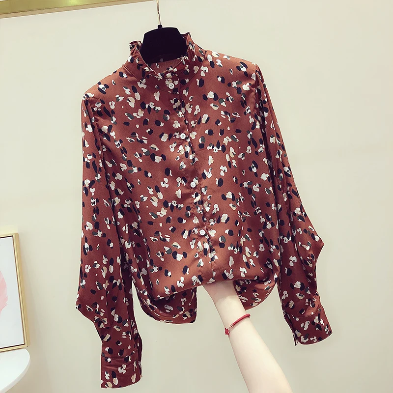 Летняя Новинка 2020 женская блузка и рубашки с оборками цветочным рисунком Офисная