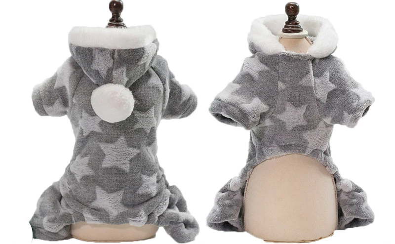 Зимняя Теплая Одежда для собак с капюшоном и принтом звезд одежда кошек