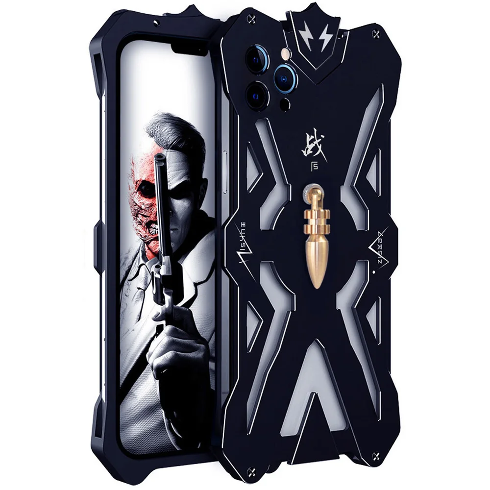 

Shockproof Armor Metal Body Fundas For Iphone12 Iphone 12 Mini Pro Max 12max 12pro 12mini Case Cover Coque Aluminum Stand Shell