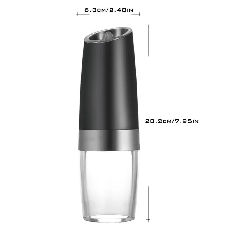 

2pcs Electric Pepper Mill Grinder Salt Spice Power Shaker Battery Operated with LED Light Grinding Core Kitchen Tool