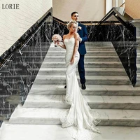 lorie mermaid wedding dresses 2019 vestidos de novia spaghetti strap vintage lace wedding bride dress backless wedding gowns