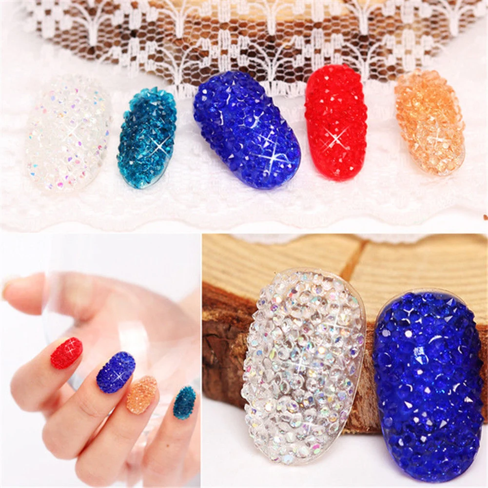 1000 шт. 1 2 мм стразы песок микро-блестящие мини-Типсы для дизайна ногтей украшение
