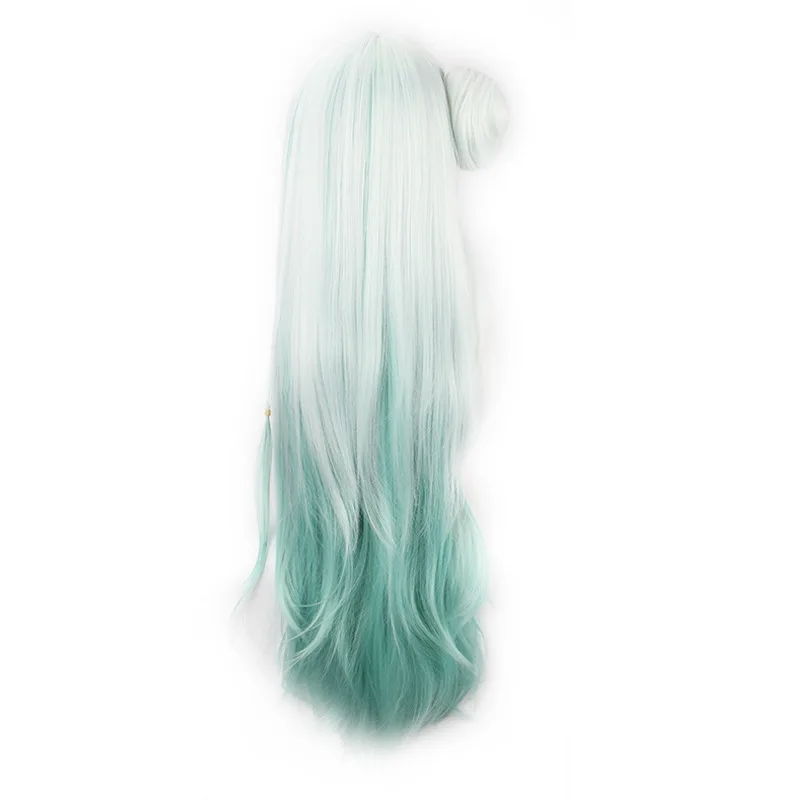 

Ensemble Stars Hibiki Wataru Cosplay Wig With Bun women 100cm Long Curly Gradual Wigs Heat Resistance Fiber Synthetic Fake Hair