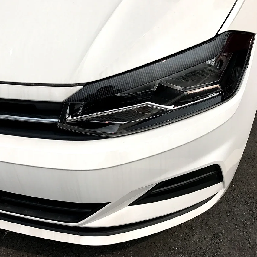 For Volkswagen Polo MK6 2019+ Headlights Eyebrow Eyelids Stickers ABS Trim Cover Accessories Car Styling | Автомобили и мотоциклы