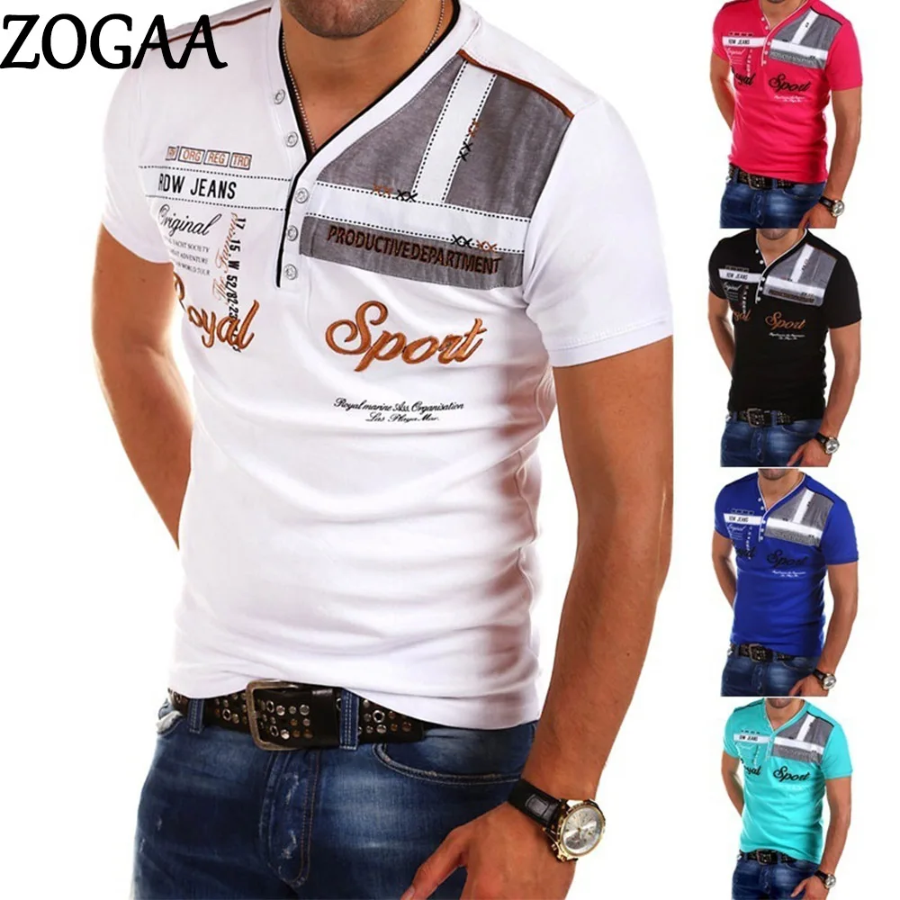 

Женская рубашка-поло 2021, мужская рубашка-поло с коротким рукавом, приталенная мужская одежда с буквенным принтом, хлопковые рубашки-поло с V-...