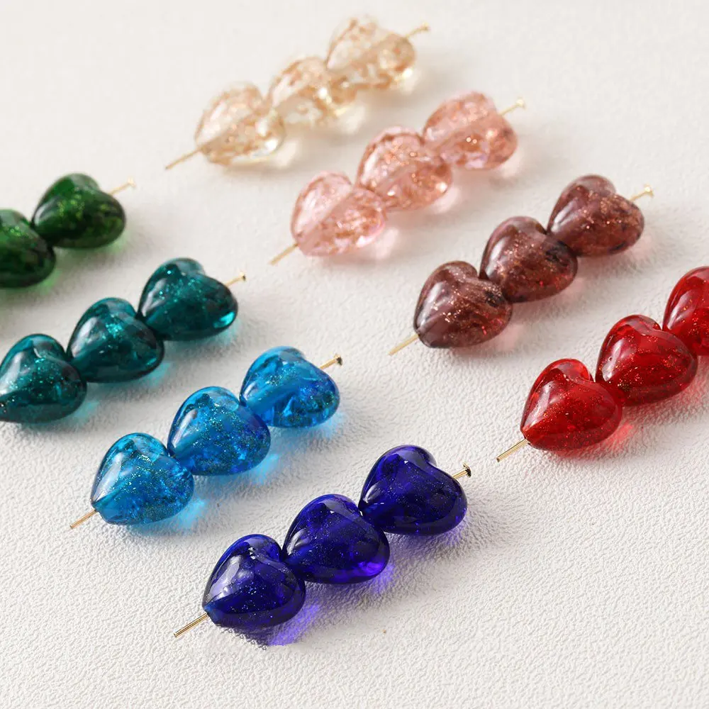 8 шт. стеклянные бусины в форме сердца для изготовления ювелирных изделий - купить