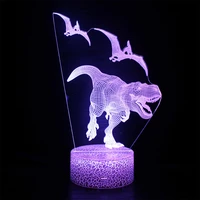 dinosaur 3d lamp illusion led night light for children bedroom decor bedside remote control nightlight birthday gifts for boys
