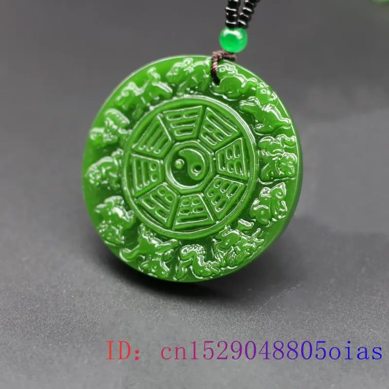Зеленый нефритовый зодиак кулон для натурального китайского ожерелья Jadeite