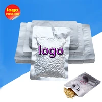 pure aluminum mylar foil smell proof bags light proof vacuum heat sealing pocket flat top opening packaging food coffee tea drug