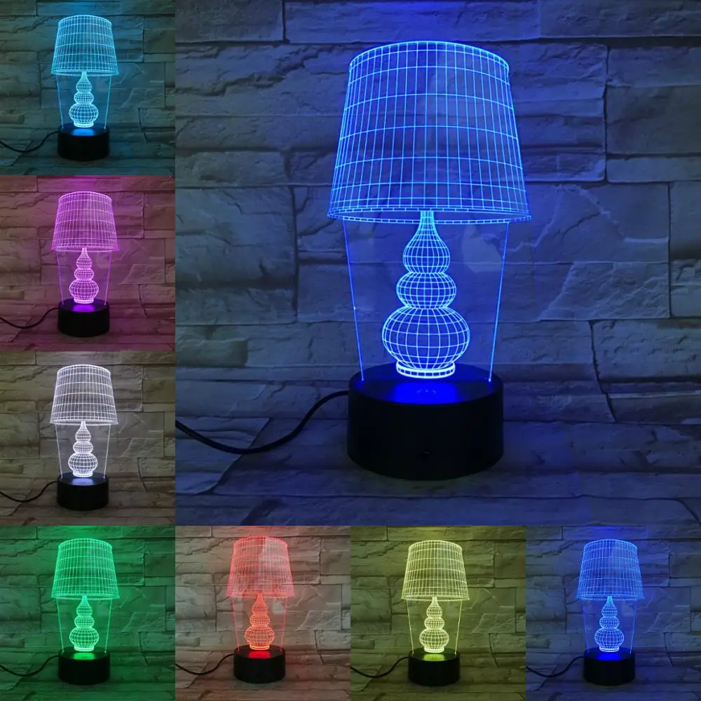 Домашняя 3D лампа для бутылки вина домашний шар камера Luminaria акриловая тарелка