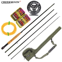 4 section 2 7m fly fishing rod combo carbon fiber ultralight weight fly fishing rod 56 fly reel combo gift set fishing tackle
