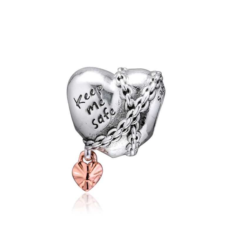 

Fits Europe Bracelet 925 Sterling Silver Chained Heart Charm Women Beads DIY Jewelry Making Berloque Wholesale