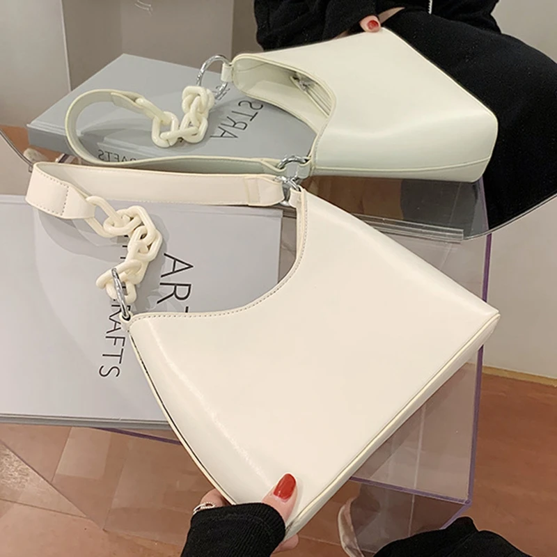 

PU Leather Women's Chain Shoulder Bag Fashion Luxury Retro Acrylic