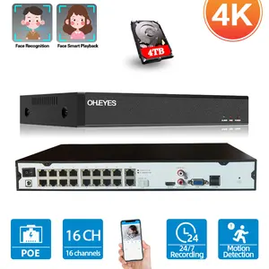h 265 p2p cctv poe nvr security system 4k 16ch network surveillance video recorder 8mp 5mp xmeye 8ch poe nvr recorder16 channel free global shipping