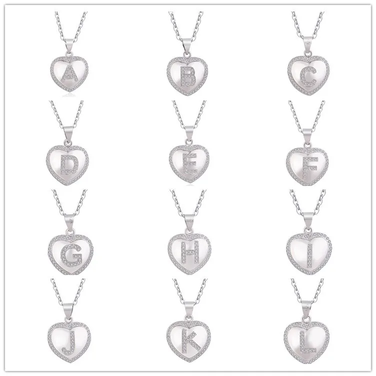 26 ожерелье с буквами для женщин и девочек циркониевое хрустальное надписью