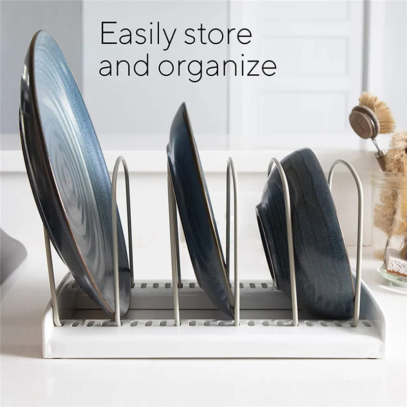 kunbei adjustable pot lid organizer for kitchen cabinets counter tops store cutting boards dishes and bowls storage rack free global shipping