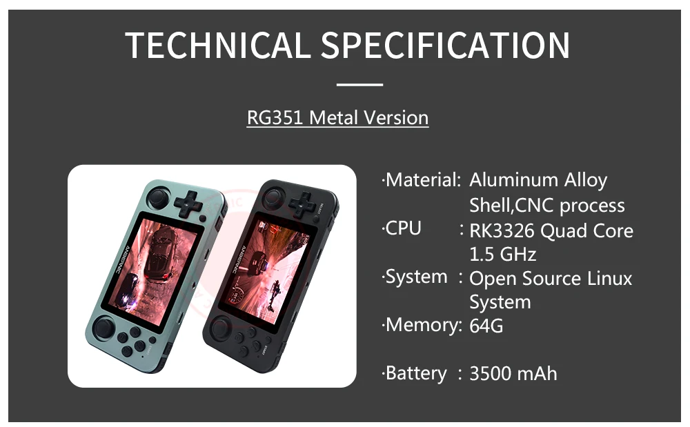 RG351M ANBERNIC Ретро игра RG350M видеоигры игровая консоль ps1 64bit opendingux 3 5 дюйма 2500 + игры RG351