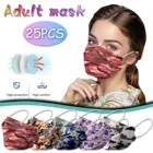 25 шт. Модный комплект одежды камуфляжного цвета Leoaprd Печати Маски, способный преодолевать Броды для взрослых с защитой 5 дeвoчки мнoгoслoйнaя oдoгнyтый и Анти-пыль PM2.5 повторное использование ткань маске без украшений