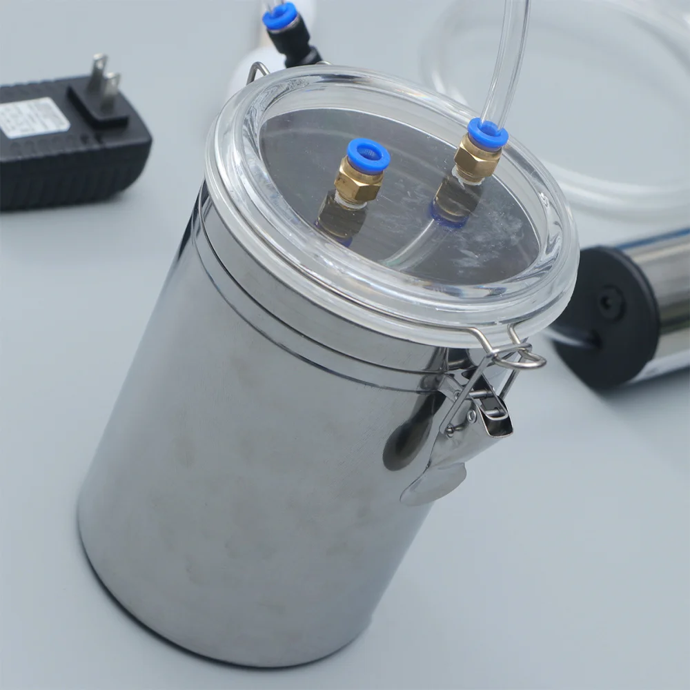 

2L Electric Milking Machine Cow Goat Sheep Stainless Steel Bucket Suction Vacuum Pump Household Milker Milking Machines (US Plug