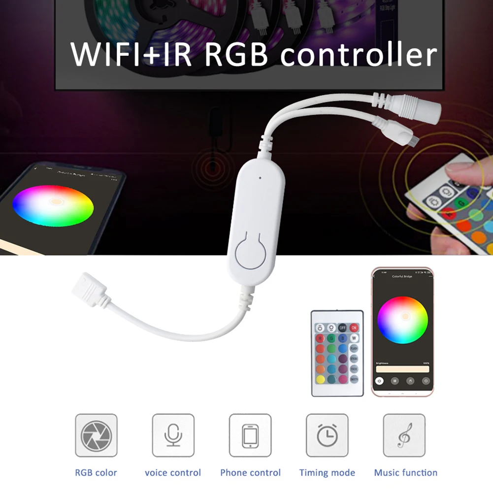 DC5 12V лампа диммер Wi Fi контроллер RGB 24 клавиши пульта дистанционного управления