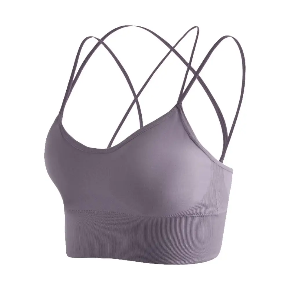 

Women Sexy Breathable Crossing Spaghetti Straps Bra Quick Dry Shockproof Running Brassiere