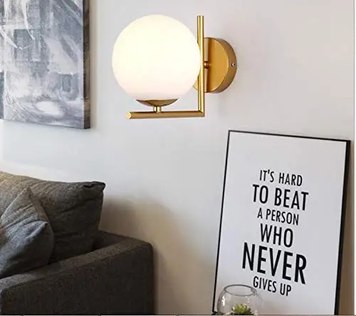 Современный светодиодный настенный светильник с Белым Круглым стеклом | Лампы и