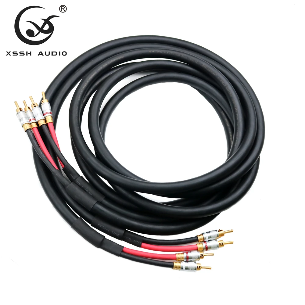 

Loudspeaker Line YIVO XSSH Audio DIY OEM ODM HIFI Gold Plated Banana Plug 6 Core OCC Pure Copper 18mm Speaker Cable Cord Wire