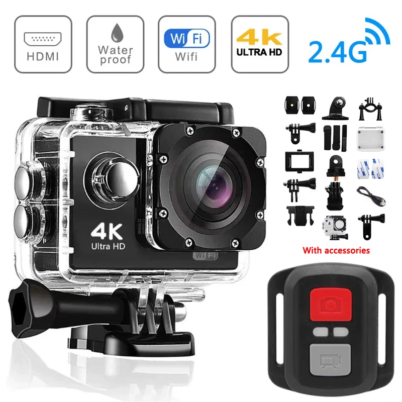 

Original Action Camera Ultra HD 4K / 30fps WiFi 2.0" 170D Underwater Waterproof Cam Helmet Vedio Sport Camera Pro Underwater Cam