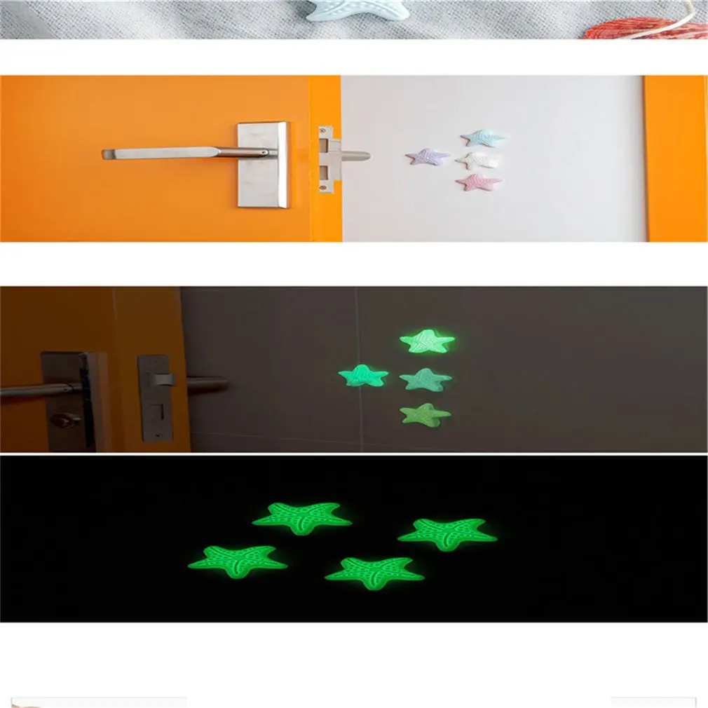 Светящаяся Морская звезда силиконовая дверь накладка на заднюю ручка беззвучное